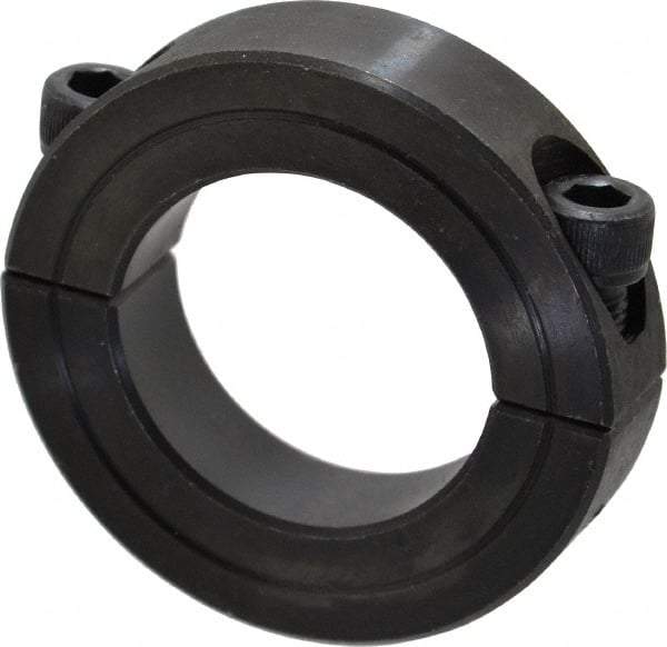 Climax Metal Products - 1-1/4" Bore, Steel, Two Piece Shaft Collar - 2-1/16" Outside Diam, 1/2" Wide - Americas Tooling