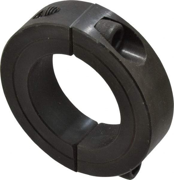 Climax Metal Products - 1-3/8" Bore, Steel, Two Piece Shaft Collar - 2-1/4" Outside Diam, 9/16" Wide - Americas Tooling