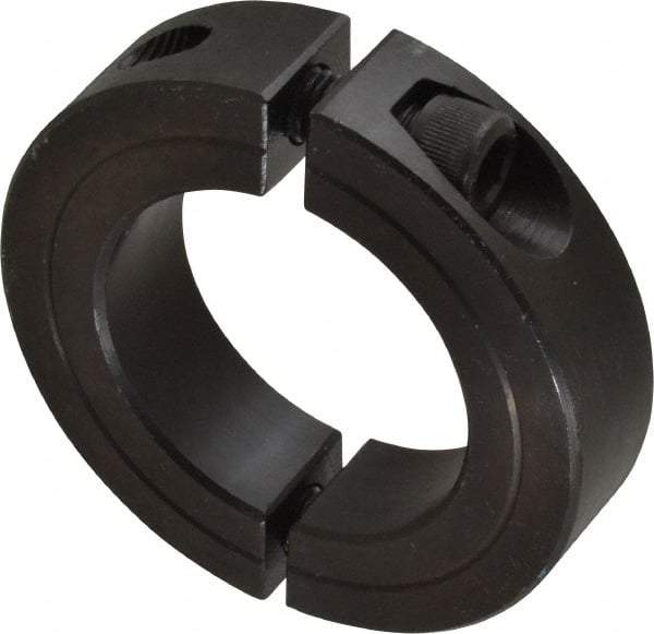 Climax Metal Products - 1-11/16" Bore, Steel, Two Piece Two Piece Split Shaft Collar - 2-3/4" Outside Diam, 11/16" Wide - Americas Tooling