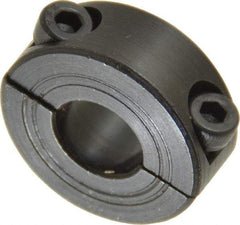 Climax Metal Products - 12mm Bore, Steel, Two Piece Shaft Collar - 1-1/8" Outside Diam - Americas Tooling