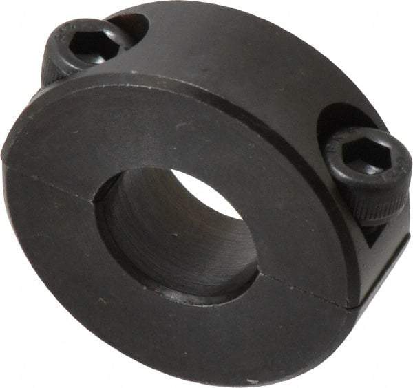 Climax Metal Products - 15mm Bore, Steel, Two Piece Shaft Collar - 1-3/8" Outside Diam - Americas Tooling