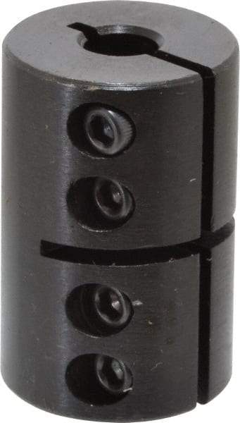 Climax Metal Products - 1/4" Inside x 13/16" Outside Diam, Rigid Coupling without Keyway - 1-1/4" Long - Americas Tooling