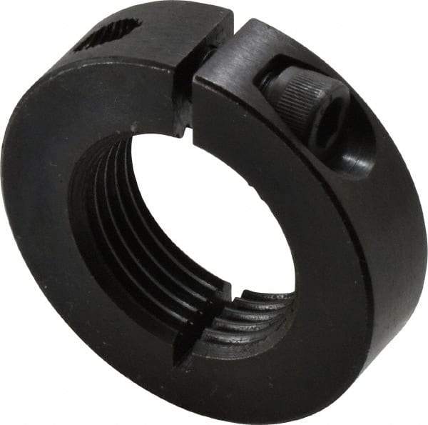 Climax Metal Products - 1-1/8-12 Thread, Steel, One Piece Threaded Shaft Collar - 1-7/8" Outside Diam, 1/2" Wide - Americas Tooling