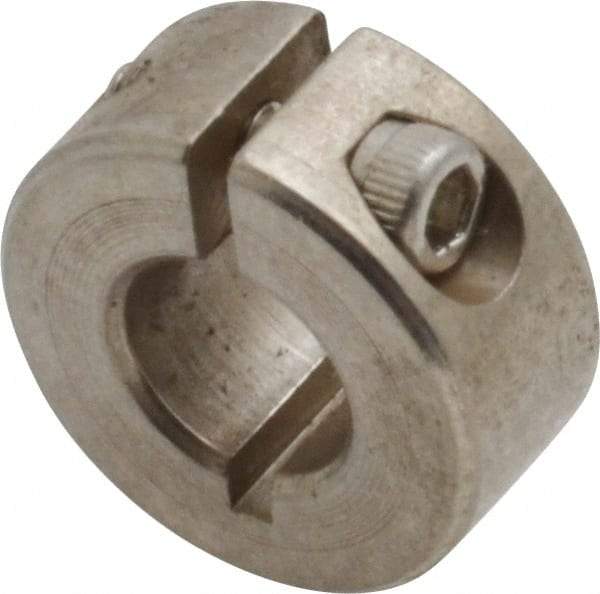 Climax Metal Products - 5/16" Bore, Stainless Steel, One Piece Clamp Collar - 11/16" Outside Diam, 5/16" Wide - Americas Tooling