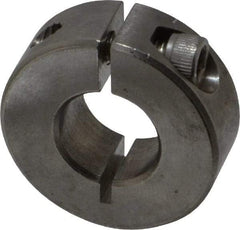 Climax Metal Products - 1/2" Bore, Stainless Steel, One Piece Clamp Collar - 1-1/8" Outside Diam, 13/32" Wide - Americas Tooling