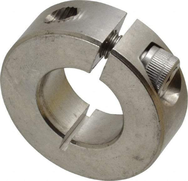 Climax Metal Products - 3/4" Bore, Stainless Steel, One Piece Clamp Collar - 1-1/2" Outside Diam, 1/2" Wide - Americas Tooling