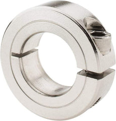 Climax Metal Products - 7/8" Bore, Stainless Steel, One Piece Clamp Collar - 1-5/8" Outside Diam, 1/2" Wide - Americas Tooling