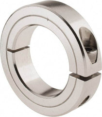 Climax Metal Products - 1-1/2" Bore, Stainless Steel, One Piece Clamp Collar - 2-3/8" Outside Diam, 9/16" Wide - Americas Tooling