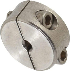 Climax Metal Products - 1/8" Bore, Stainless Steel, Two Piece Shaft Collar - 11/16" Outside Diam, 5/16" Wide - Americas Tooling