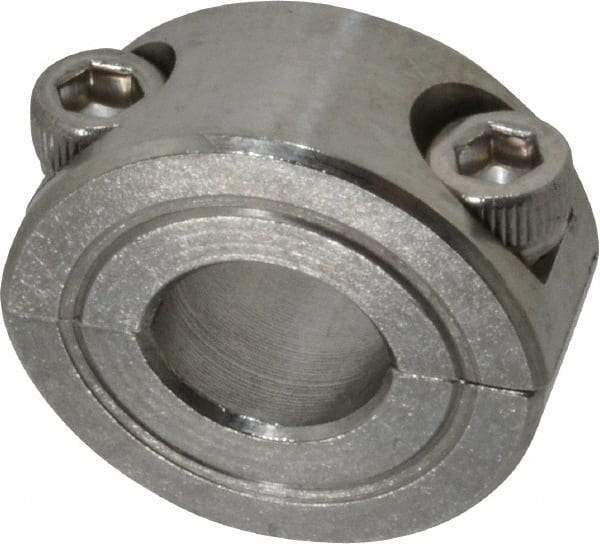 Climax Metal Products - 3/8" Bore, Stainless Steel, Two Piece Shaft Collar - 7/8" Outside Diam, 3/8" Wide - Americas Tooling