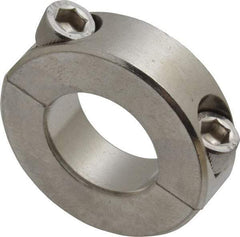 Climax Metal Products - 7/8" Bore, Stainless Steel, Two Piece Shaft Collar - 1-5/8" Outside Diam, 1/2" Wide - Americas Tooling