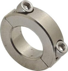 Climax Metal Products - 1" Bore, Stainless Steel, Two Piece Shaft Collar - 1-3/4" Outside Diam, 1/2" Wide - Americas Tooling