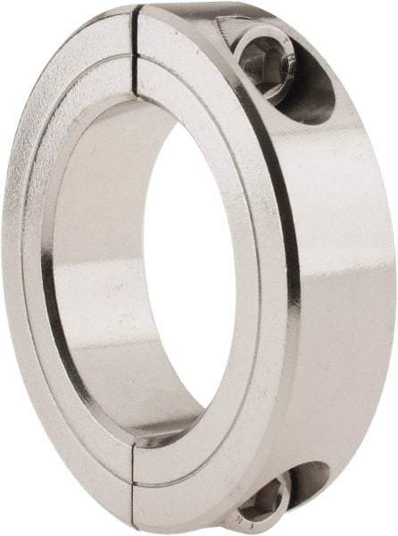 Climax Metal Products - 1-3/4" Bore, Stainless Steel, Two Piece Shaft Collar - 2-3/4" Outside Diam, 11/16" Wide - Americas Tooling