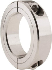 Climax Metal Products - 1-7/8" Bore, Stainless Steel, Two Piece Two Piece Split Shaft Collar - 2-7/8" Outside Diam, 11/16" Wide - Americas Tooling