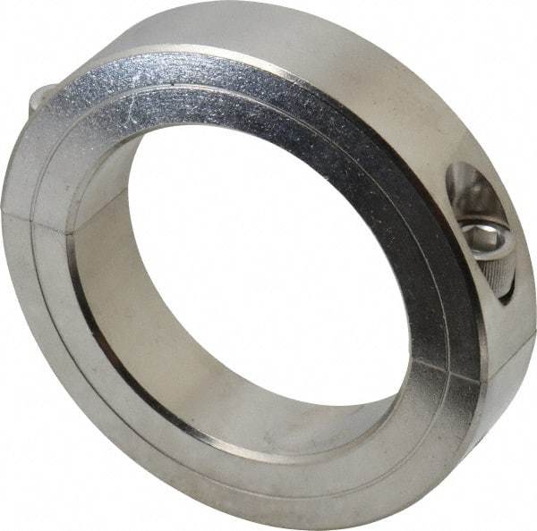 Climax Metal Products - 2-3/8" Bore, Stainless Steel, Two Piece Two Piece Split Shaft Collar - 3-1/2" Outside Diam, 3/4" Wide - Americas Tooling