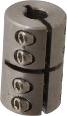 Climax Metal Products - 1/4" Inside x 11/16" Outside Diam, One Piece Split Clamping Collar - 1-1/8" Long - Americas Tooling