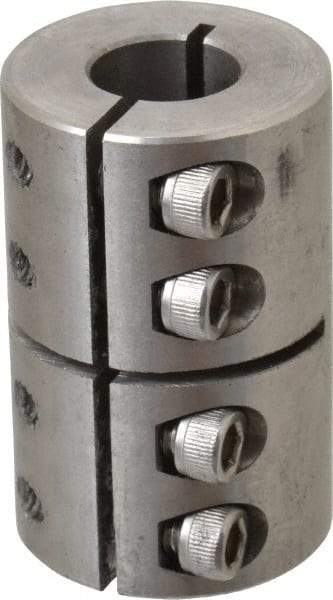 Climax Metal Products - 1/2" Inside x 1-1/8" Outside Diam, One Piece Split Clamping Collar - 1-3/4" Long - Americas Tooling