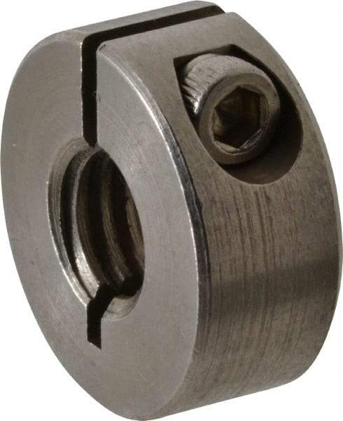 Climax Metal Products - 3/8-16 Thread, Stainless Steel, One Piece Threaded Shaft Collar - 7/8" Outside Diam, 3/8" Wide - Americas Tooling