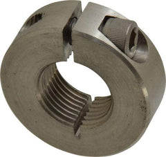 Climax Metal Products - 3/4-16 Thread, Stainless Steel, One Piece Threaded Shaft Collar - 1-1/2" Outside Diam, 1/2" Wide - Americas Tooling