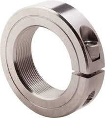 Climax Metal Products - 1-3/4-16 Thread, Stainless Steel, One Piece Threaded Shaft Collar - 2-3/4" Outside Diam, 11/16" Wide - Americas Tooling