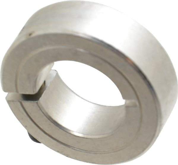 Climax Metal Products - 7/8" Bore, Aluminum, One Piece Clamp Collar - 1-5/8" Outside Diam, 1/2" Wide - Americas Tooling