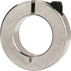 Climax Metal Products - 1" Bore, Aluminum, One Piece Clamp Collar - 1-3/4" Outside Diam, 1/2" Wide - Americas Tooling