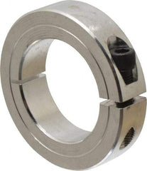 Climax Metal Products - 1-1/2" Bore, Aluminum, One Piece Clamp Collar - 2-3/8" Outside Diam, 9/16" Wide - Americas Tooling