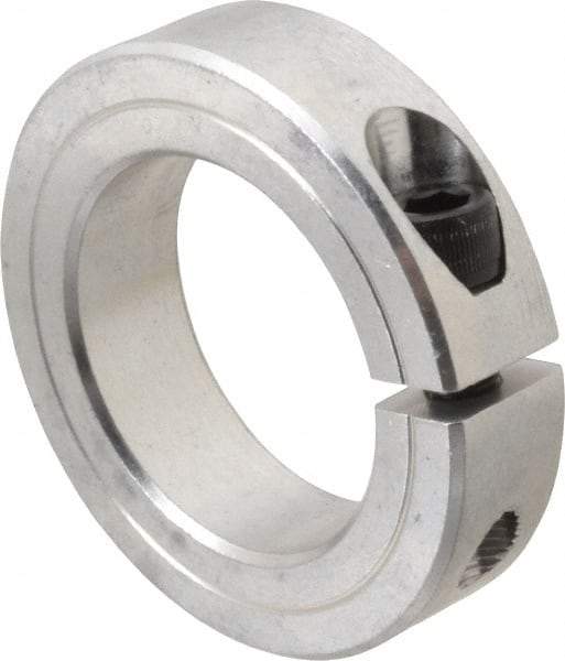 Climax Metal Products - 1-3/4" Bore, Aluminum, One Piece Clamp Collar - 2-3/4" Outside Diam, 11/16" Wide - Americas Tooling