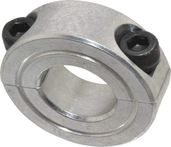 Climax Metal Products - 5/8" Bore, Aluminum, Two Piece Shaft Collar - 1-5/16" Outside Diam, 7/16" Wide - Americas Tooling