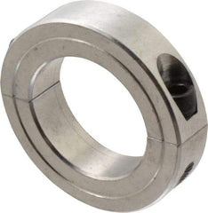 Climax Metal Products - 1-1/2" Bore, Aluminum, Two Piece Shaft Collar - 2-3/8" Outside Diam, 9/16" Wide - Americas Tooling