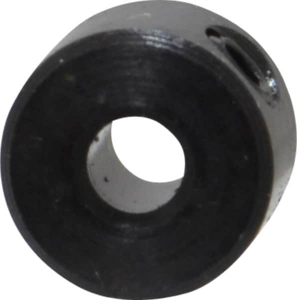 Climax Metal Products - 1/8" Bore, Steel, Set Screw Shaft Collar - 3/8" Outside Diam, 1/4" Wide - Americas Tooling