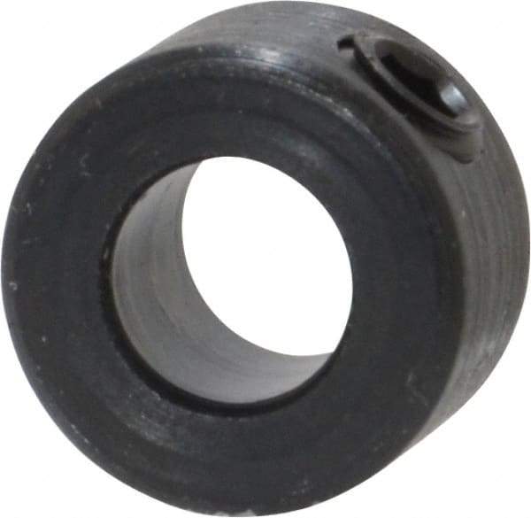 Climax Metal Products - 1/4" Bore, Steel, Set Screw Shaft Collar - 1/2" Outside Diam, 5/16" Wide - Americas Tooling