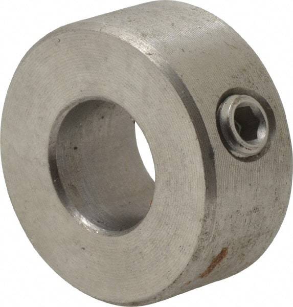 Climax Metal Products - 10mm Bore, Stainless Steel, Set Screw Shaft Collar - 7/8" Outside Diam - Americas Tooling