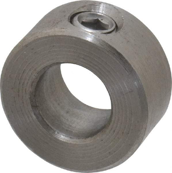 Climax Metal Products - 3/8" Bore, Stainless Steel, Set Screw Shaft Collar - 3/4" Outside Diam, 3/8" Wide - Americas Tooling