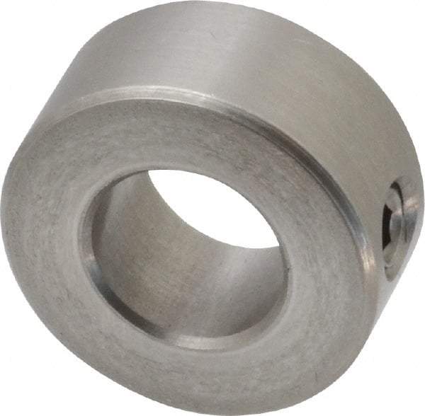 Climax Metal Products - 1/2" Bore, Stainless Steel, Set Screw Shaft Collar - 1" Outside Diam, 7/16" Wide - Americas Tooling