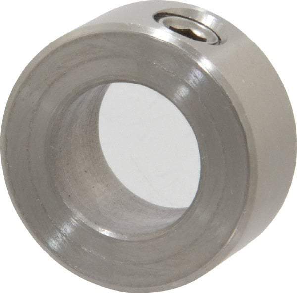 Climax Metal Products - 5/8" Bore, Stainless Steel, Set Screw Shaft Collar - 1-1/8" Outside Diam, 1/2" Wide - Americas Tooling