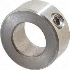 Climax Metal Products - 11/16" Bore, Stainless Steel, Set Screw Shaft Collar - 1-1/4" Outside Diam, 9/16" Wide - Americas Tooling