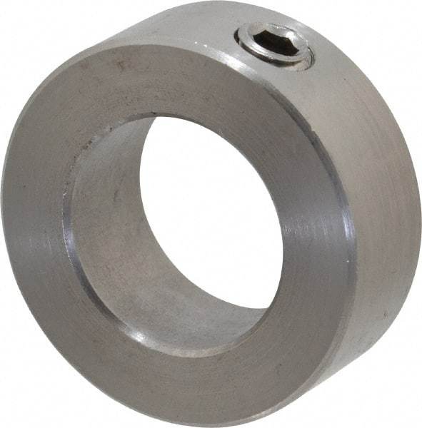 Climax Metal Products - 7/8" Bore, Stainless Steel, Set Screw Shaft Collar - 1-1/2" Outside Diam, 9/16" Wide - Americas Tooling