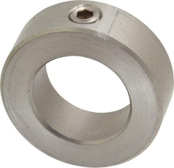 Climax Metal Products - 1-3/16" Bore, Stainless Steel, Set Screw Shaft Collar - 2" Outside Diam, 11/16" Wide - Americas Tooling