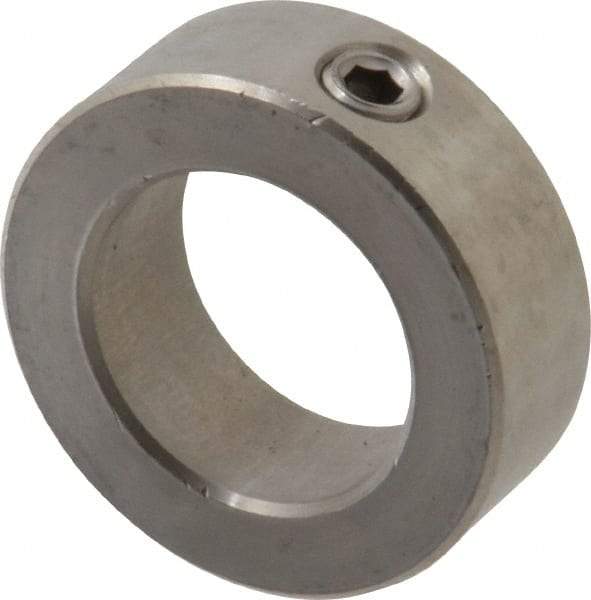 Climax Metal Products - 1-1/4" Bore, Stainless Steel, Set Screw Shaft Collar - 2" Outside Diam, 11/16" Wide - Americas Tooling