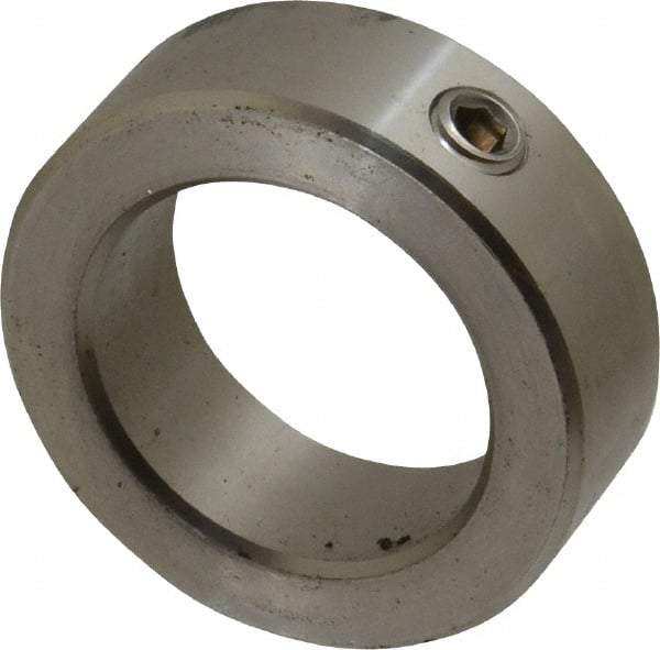 Climax Metal Products - 1-1/2" Bore, Stainless Steel, Set Screw Shaft Collar - 2-1/4" Outside Diam, 3/4" Wide - Americas Tooling