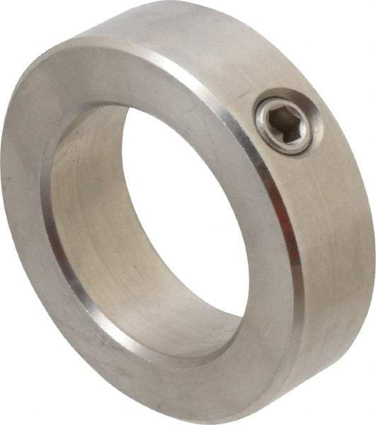 Climax Metal Products - 1-15/16" Bore, Stainless Steel, Set Screw Shaft Collar - 3" Outside Diam, 7/8" Wide - Americas Tooling