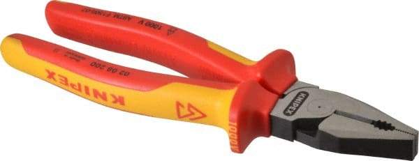 Knipex - 8" OAL, 1/2" Capacity, Lineman's - 1-7/16" Jaw Length x 1" Jaw Width - Americas Tooling