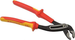 Knipex - 10" OAL, 1-1/2" Max Capacity, 7 Position Water Pump Tongue & Groove Pliers - Standard V-Jaws, Alligator Jaw Head - Americas Tooling