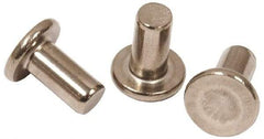 RivetKing - 0.241" Body Diam, Flat Steel Tinners Solid Rivet - 0.479" Length Under Head - Americas Tooling