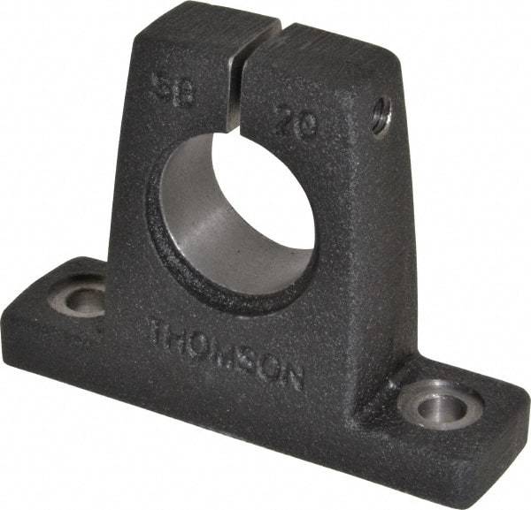 Thomson Industries - 1-1/4" Diam, Malleable Iron Alloy Shaft Support - Plain Shafting - Americas Tooling