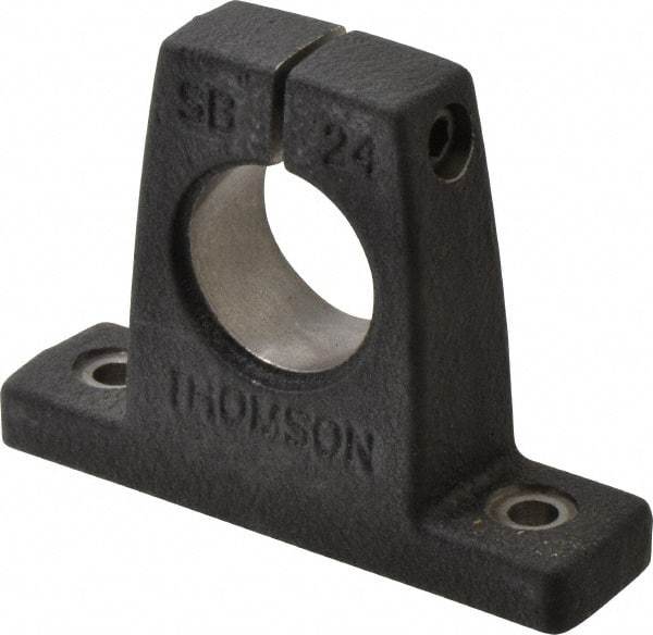 Thomson Industries - 1-1/2" Diam, Malleable Iron Alloy Shaft Support - Plain Shafting - Americas Tooling