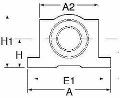 Thomson Industries - 16mm Inside Diam, 2,200 Lbs. Dynamic Capacity, Closed Single Pillow Block Linear Bearing - 42mm Overall Height x 53mm Overall Width, 26mm Btw Mount Hole Centers - Americas Tooling