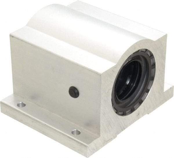 Thomson Industries - 1-1/2" Inside Diam, 3880/7760 Lbs. Dynamic Capacity, Closed Single Pillow Block Linear Bearing - 3-1/4" Overall Height x 4-3/4" Overall Width - Americas Tooling