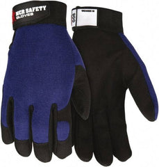 MCR Safety - Size 2XL Synthetic Blend General Protection Work Gloves - For Work & Driver, Uncoated, Hook & Loop Cuff, Black/Blue, Paired - Americas Tooling